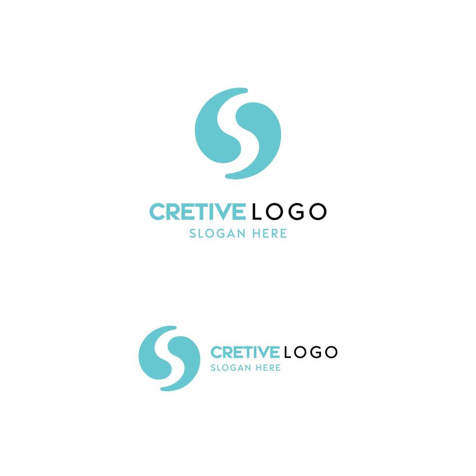 modern creatief logo ontwerp met s-vormig symbool en tekst tijdelijke aanduiding vector