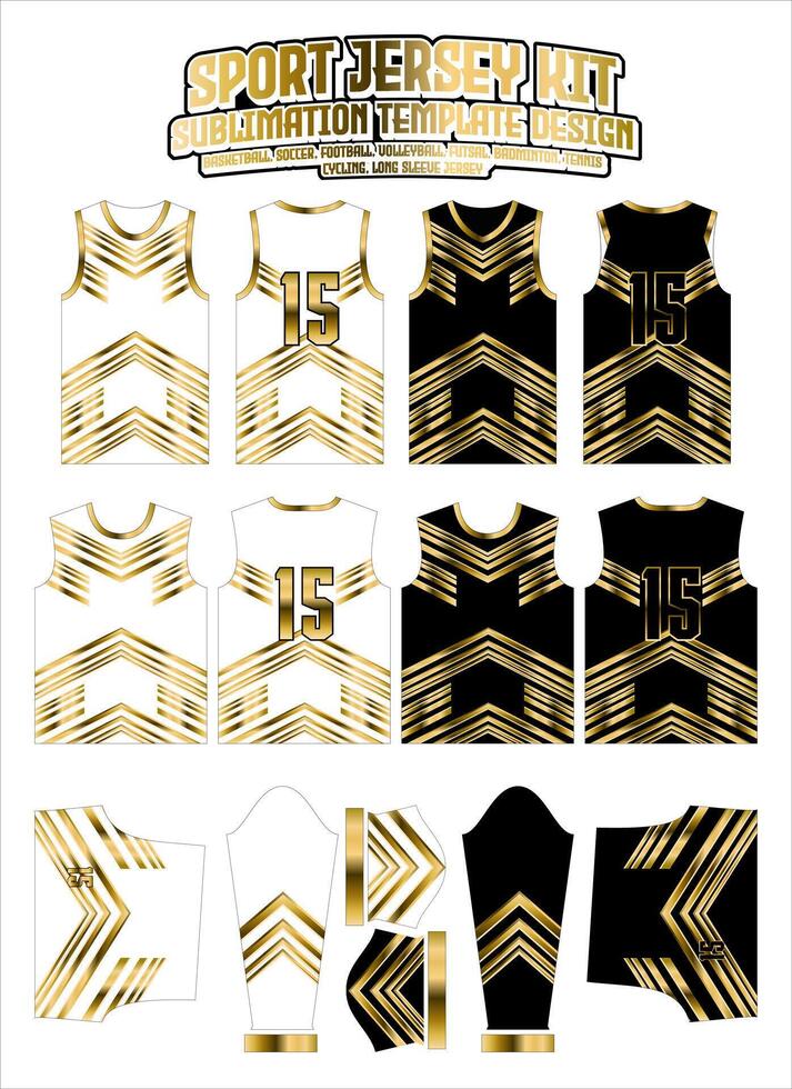 goud meetkundig retro lijnen Jersey kleding sport- slijtage sublimatie patroon vector