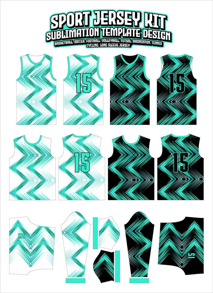 zigzag groen techno Jersey kleding sport- slijtage sublimatie patroon vector