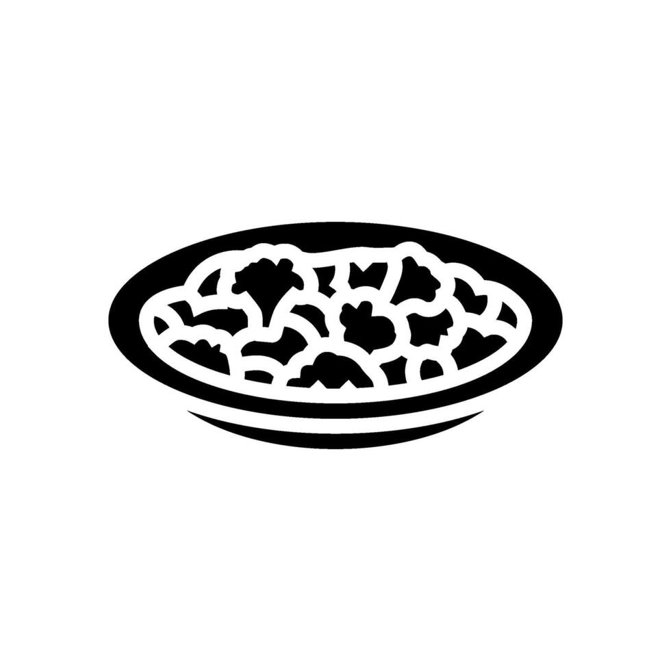 aloo gobi Indisch keuken glyph icoon vector illustratie