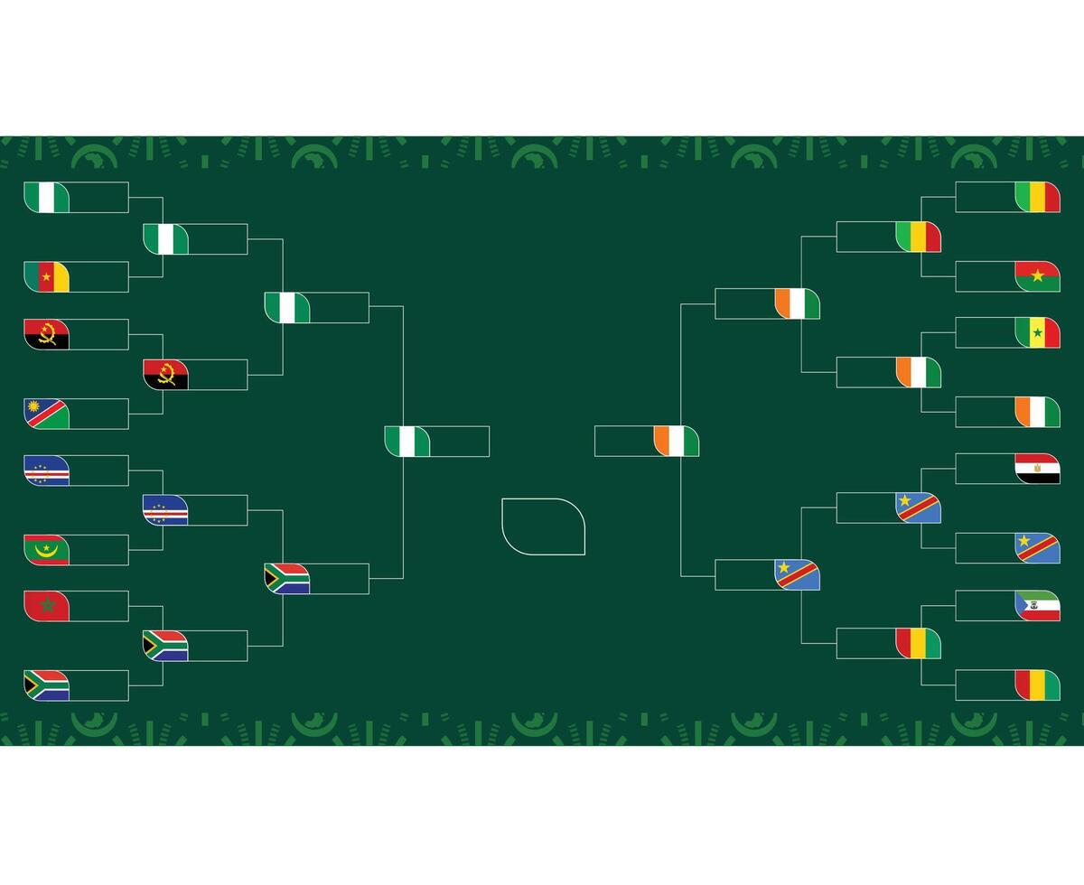 Nigeria en ivoor kust pad vlaggen laatste Afrikaanse landen 2023 emblemen teams landen Afrikaanse Amerikaans voetbal symbool logo ontwerp vector illustratie