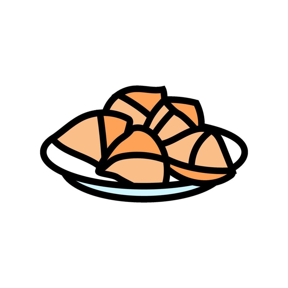 samosa Indisch keuken kleur icoon vector illustratie