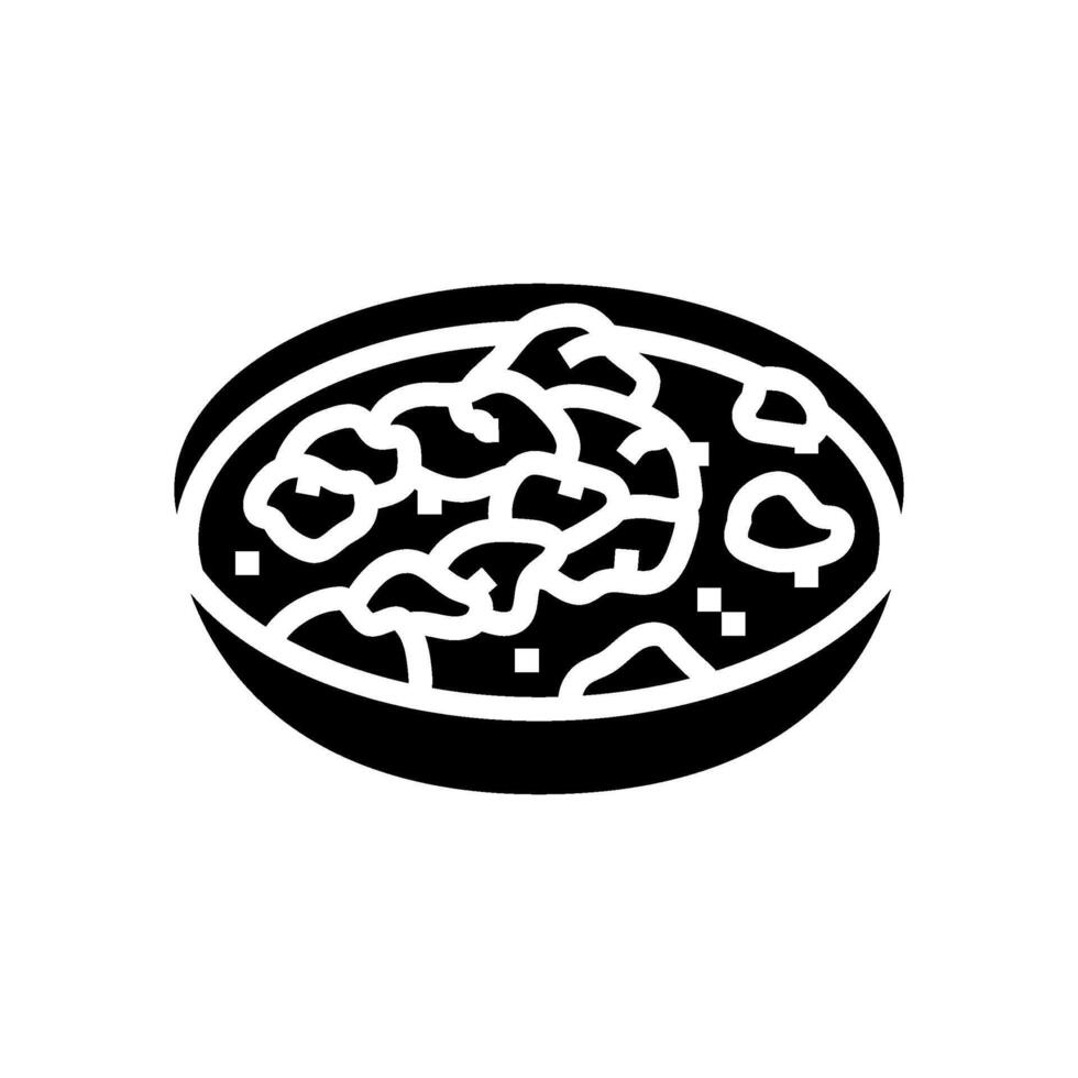 boter kip Indisch keuken glyph icoon vector illustratie