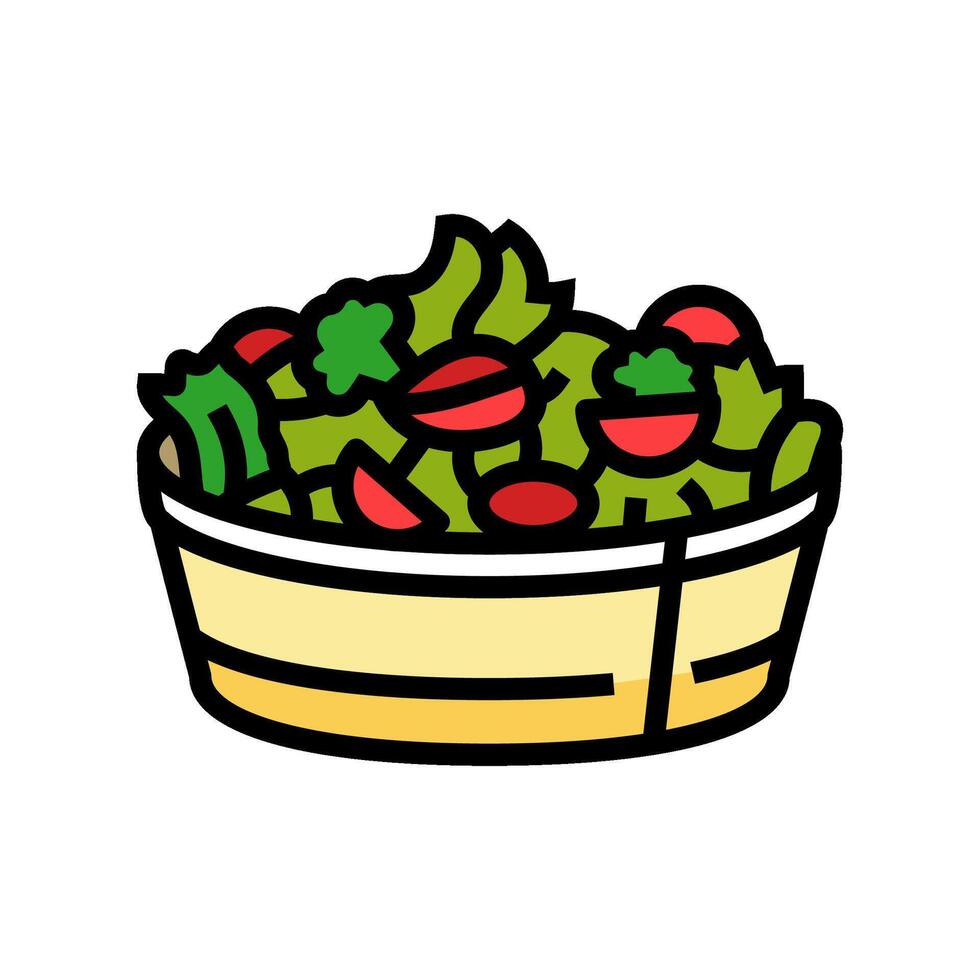salade snel voedsel kleur icoon vector illustratie