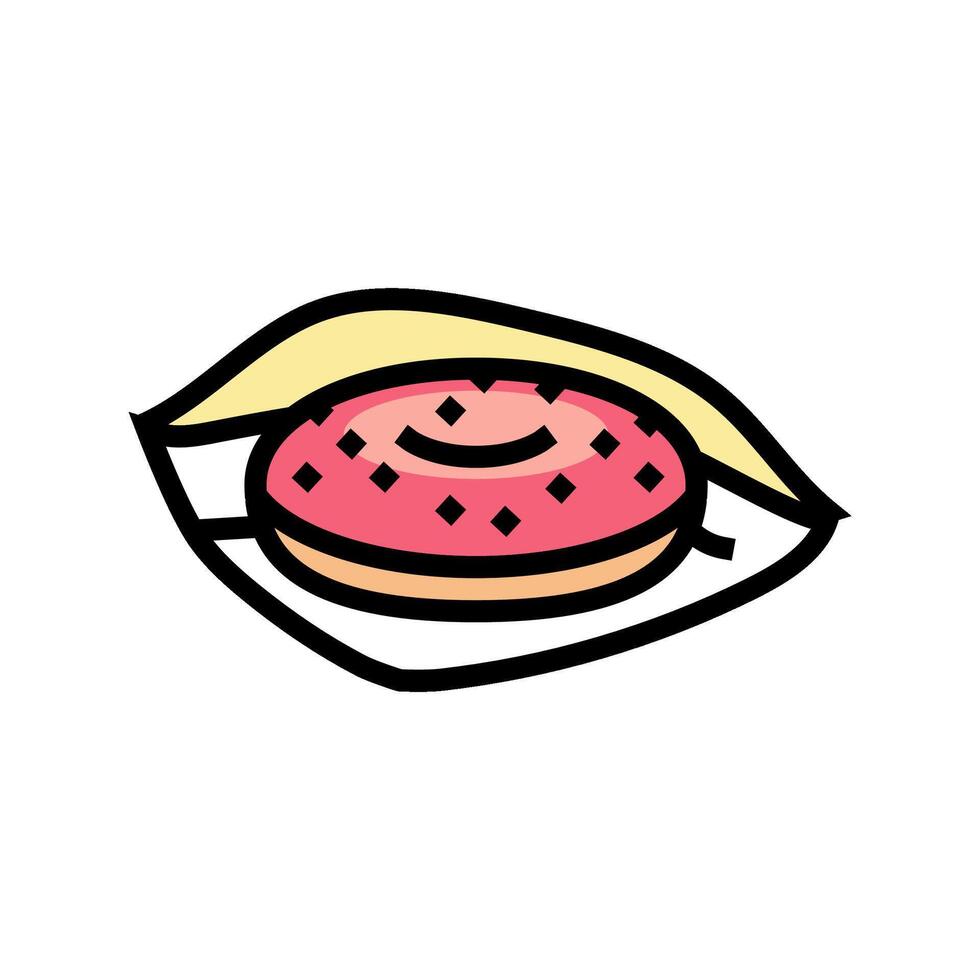 donuts snel voedsel kleur icoon vector illustratie