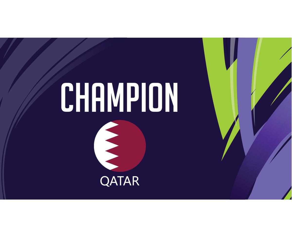 qatar kampioen embleem Aziatisch landen 2023 vlag teams landen Aziatisch Amerikaans voetbal symbool logo ontwerp vector illustratie