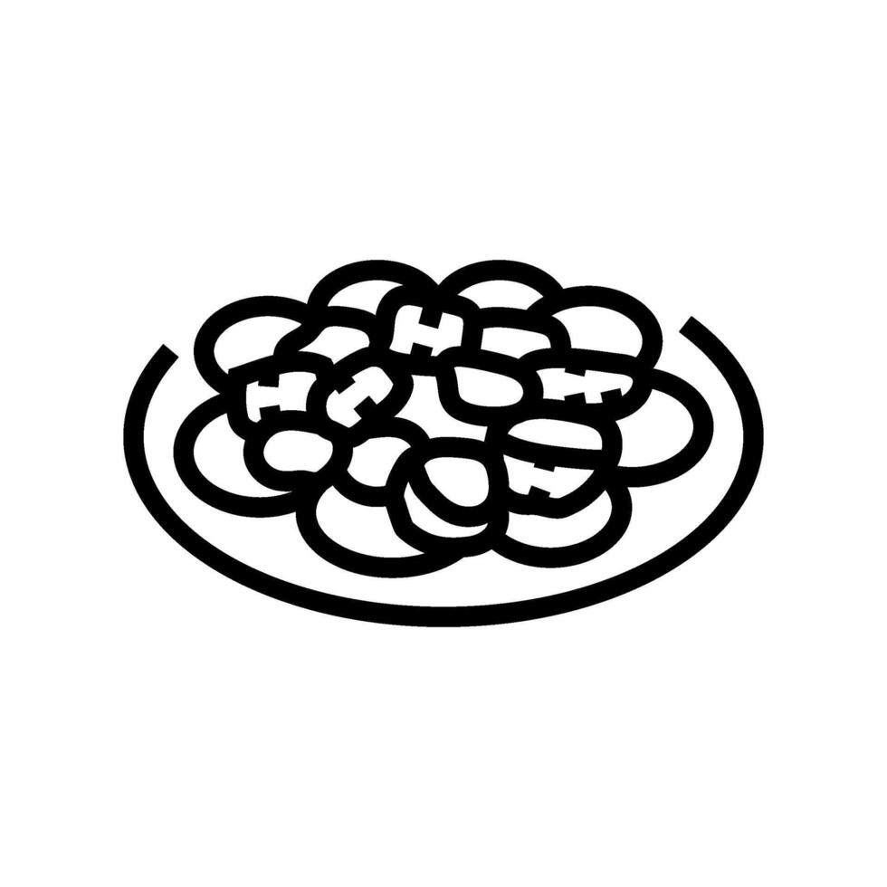 pulpo la gallega Spaans keuken lijn icoon vector illustratie