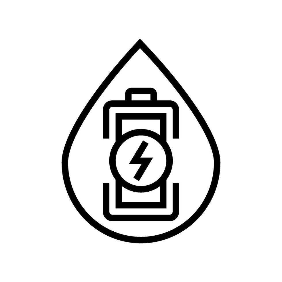 energie behoud hydro-elektrisch macht lijn icoon vector illustratie