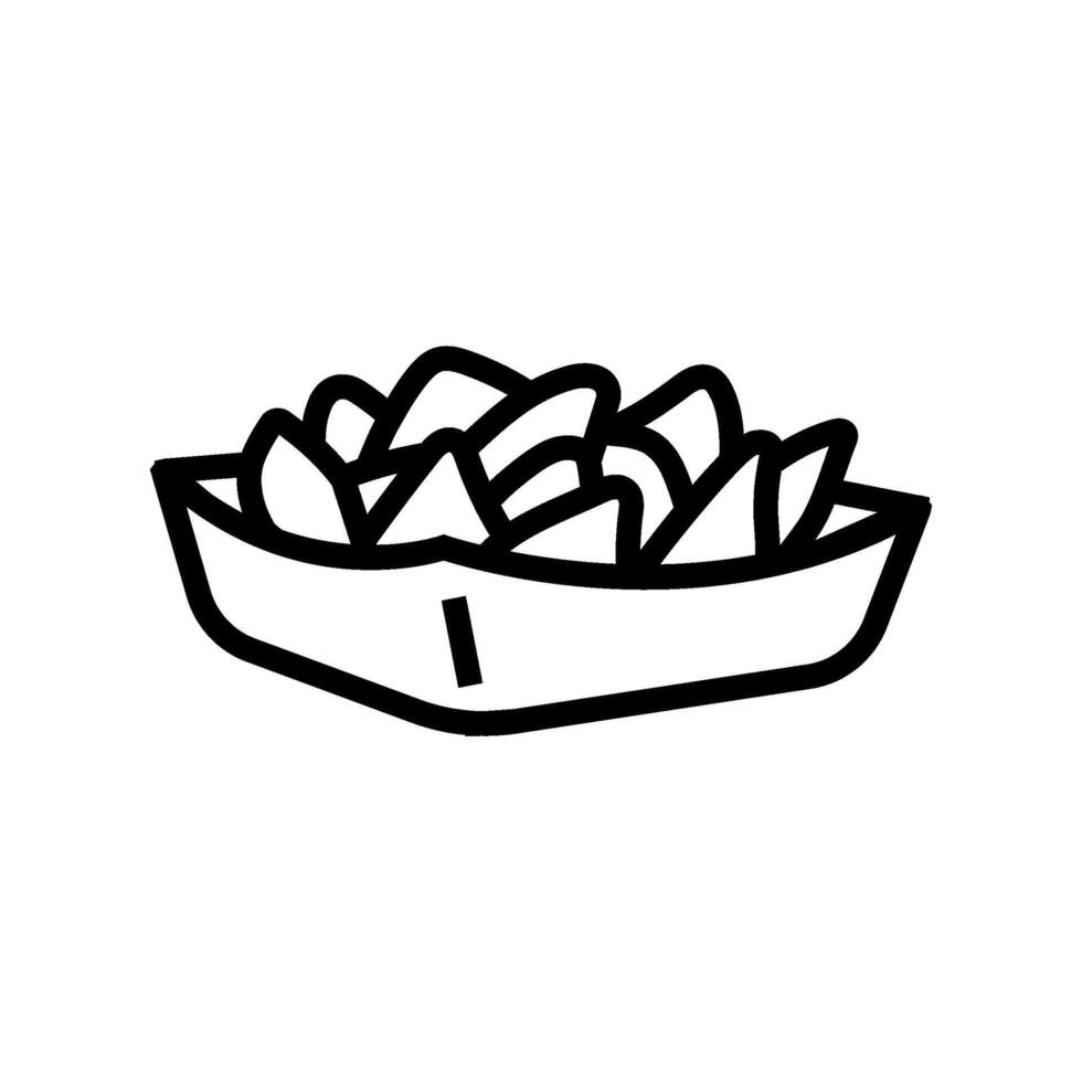 nacho's snel voedsel lijn icoon vector illustratie