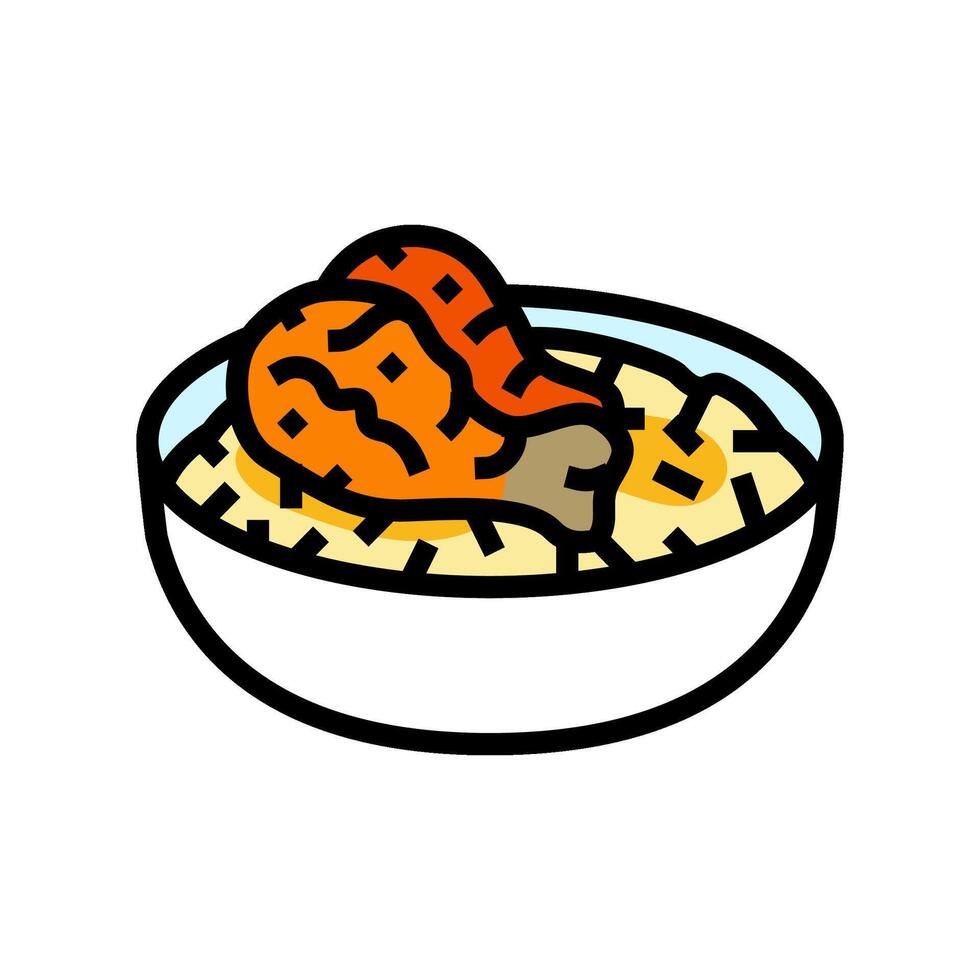 biryani Indisch keuken kleur icoon vector illustratie