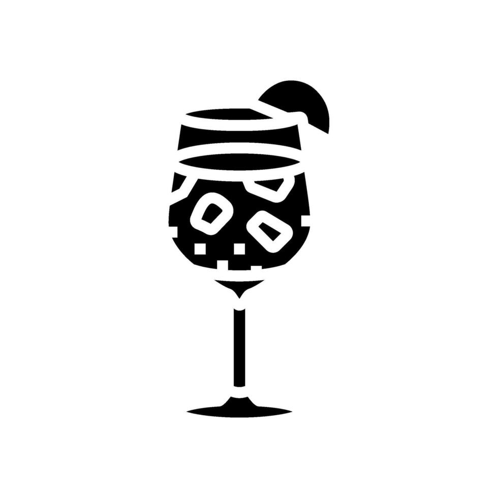 sangria glas Spaans keuken glyph icoon vector illustratie