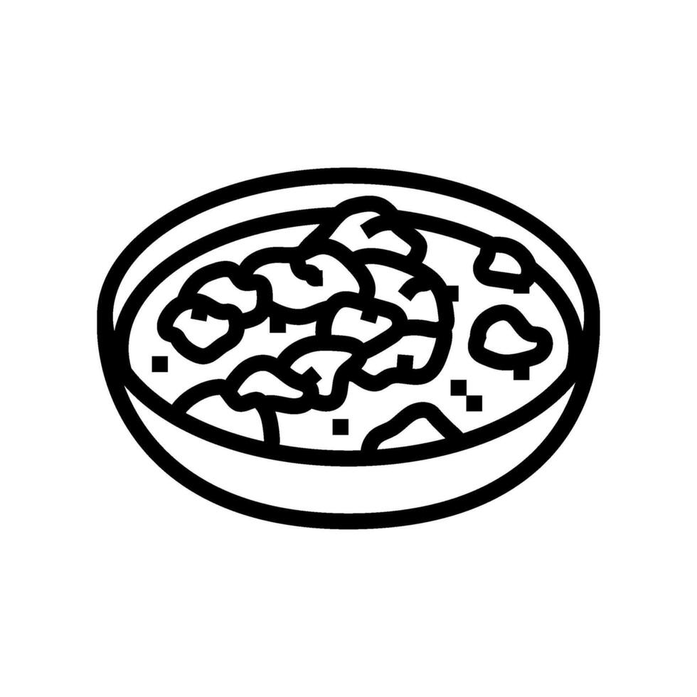 boter kip Indisch keuken lijn icoon vector illustratie
