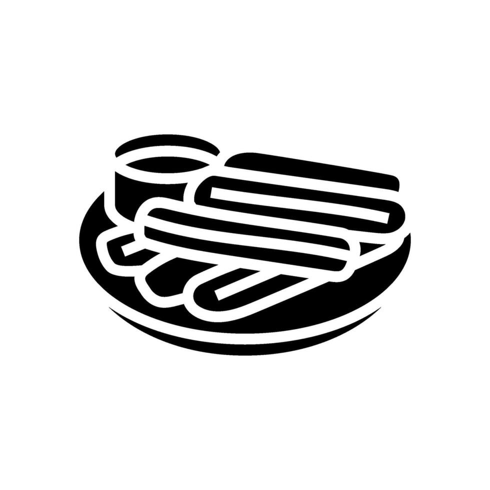 churros toetje Spaans keuken glyph icoon vector illustratie