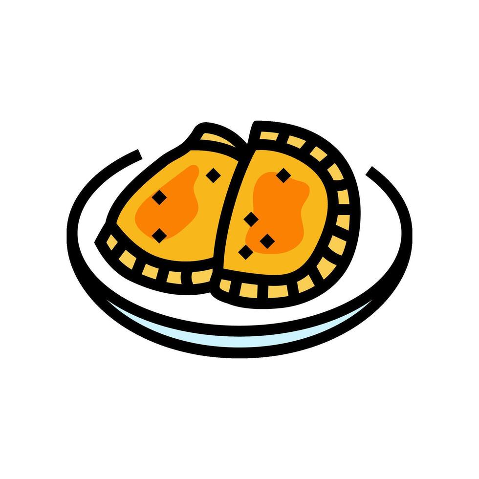 empanadas Spaans keuken kleur icoon vector illustratie