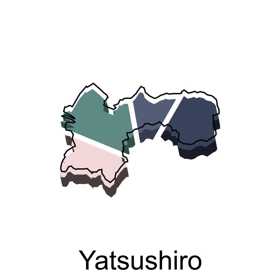 vector kaart van yatsushiro stad kleurrijk illustratie sjabloon ontwerp Aan wit achtergrond