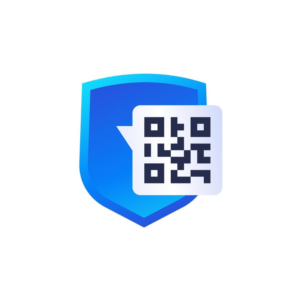 beveiligen qr code betaling vector icoon met schild