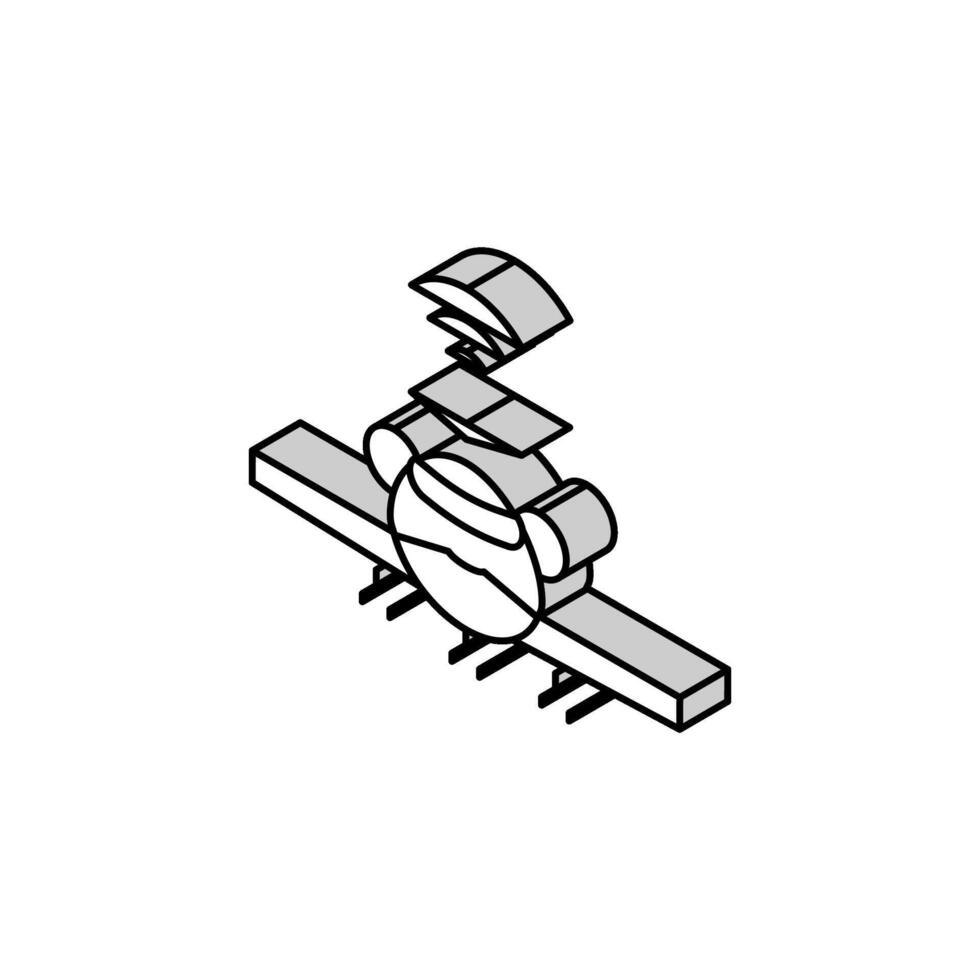 vlucht controle systeem luchtvaart ingenieur isometrische icoon vector illustratie