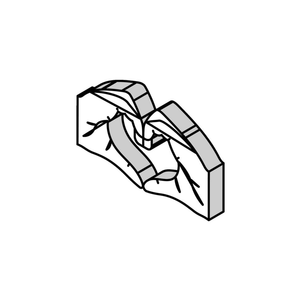handen tonen hart isometrische icoon vector illustratie