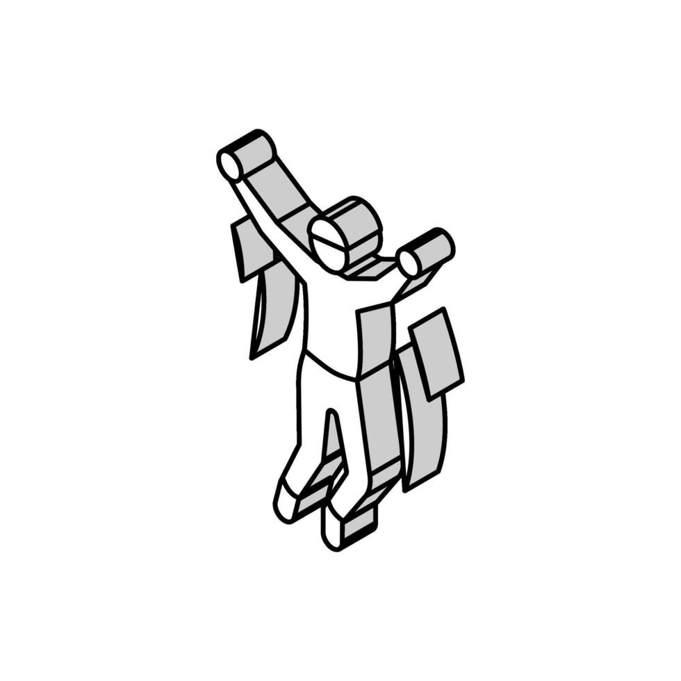 jongen jumping isometrische icoon vector illustratie