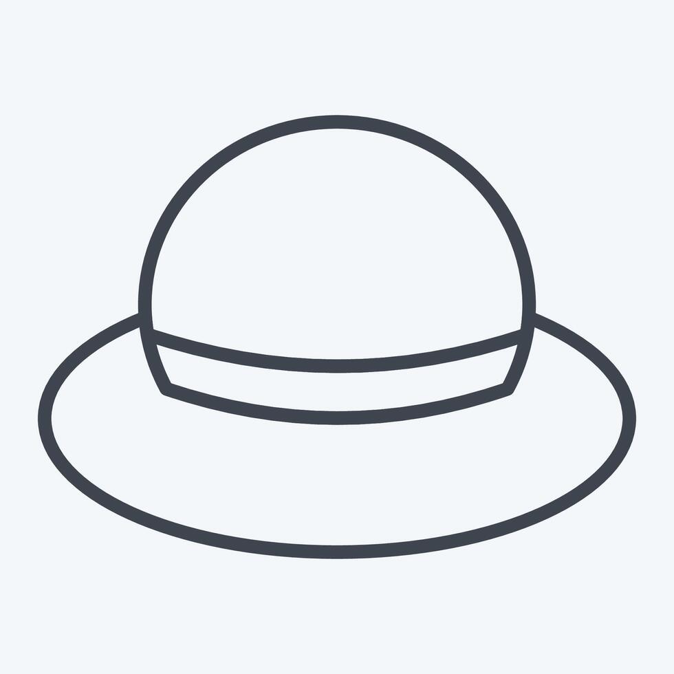 icoon hoed. verwant naar Kenia symbool. lijn stijl. gemakkelijk ontwerp bewerkbaar. gemakkelijk illustratie vector