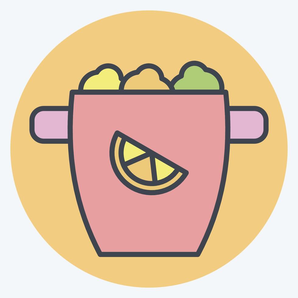 icoon ijs emmer. verwant naar cocktails, drankje symbool. kleur maat stijl. gemakkelijk ontwerp bewerkbaar. gemakkelijk illustratie vector