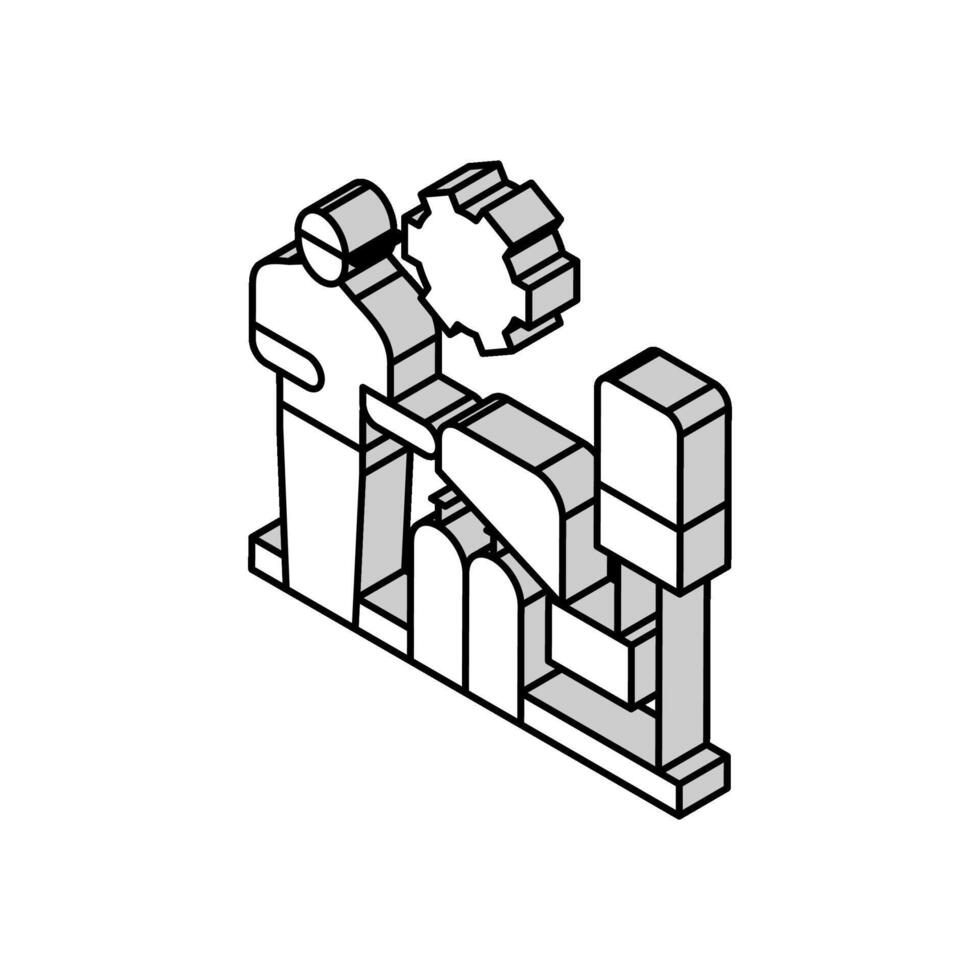 installatie gas- onderhoud isometrische icoon vector illustratie