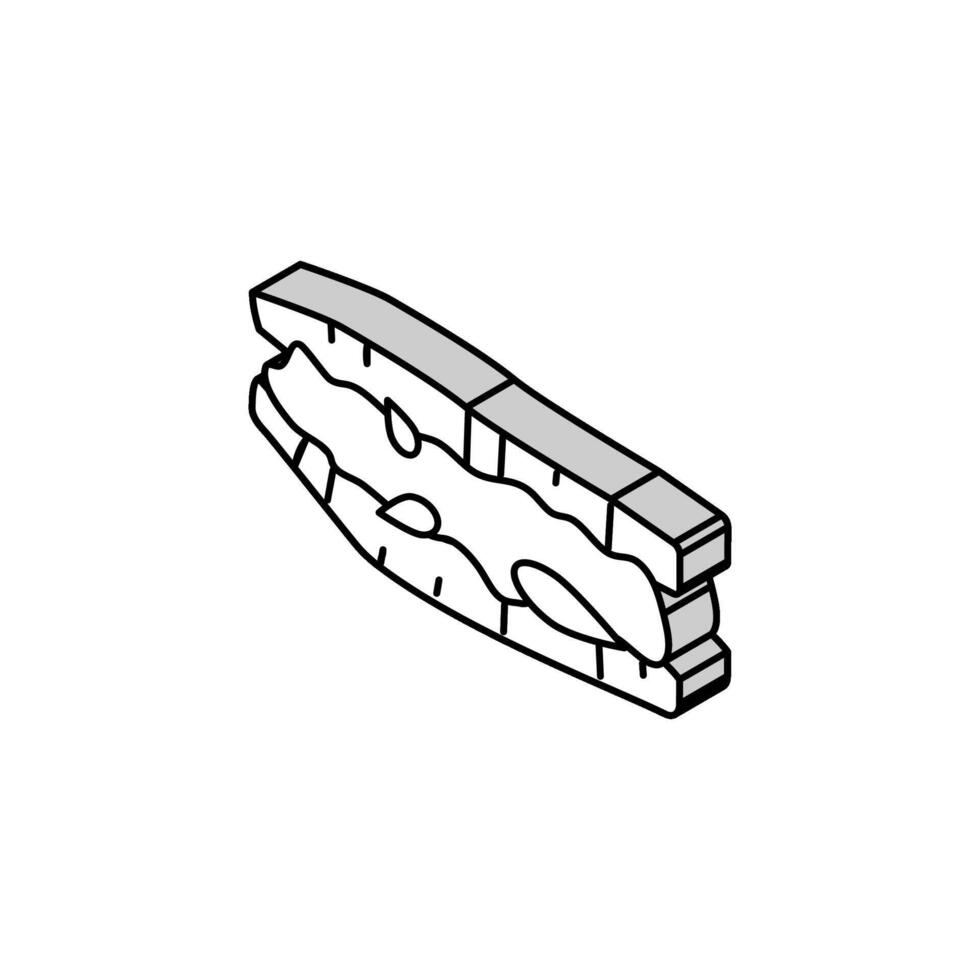 ei belegd broodje isometrische icoon vector illustratie