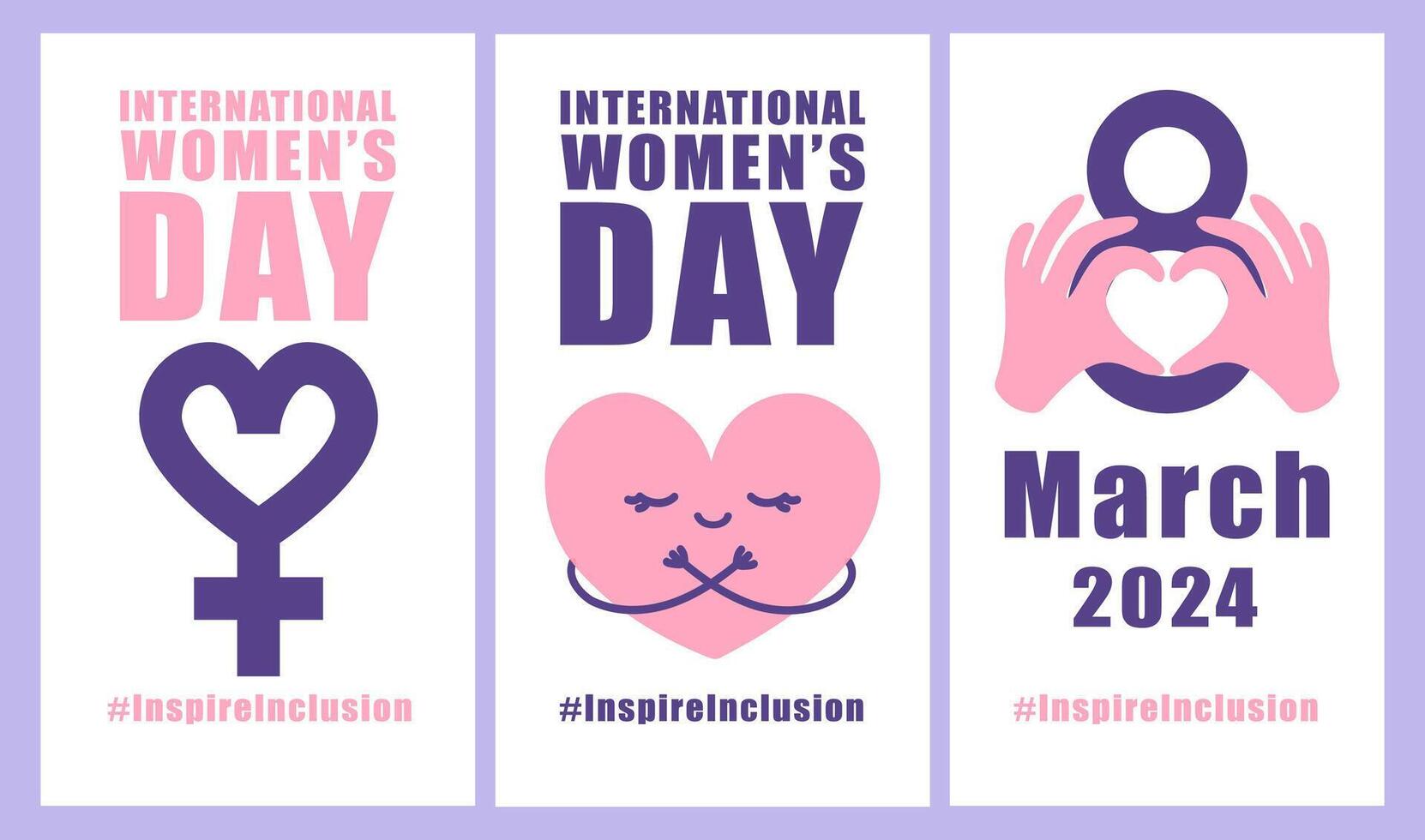 Internationale vrouwen dag concept poster. inspireren inclusie vrouw illustratie achtergrond. 2024 vrouwen dag campagne thema - inspirereninclusie vector