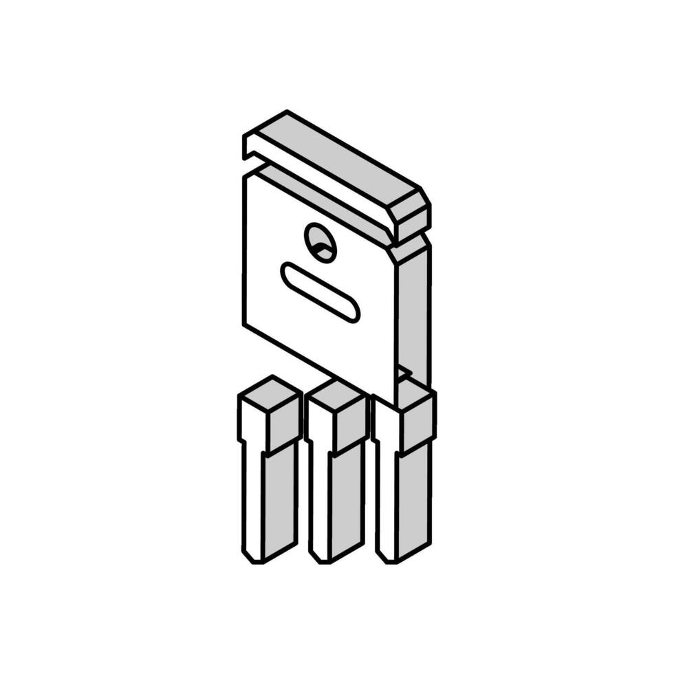 transistor elektrisch ingenieur isometrische icoon vector illustratie