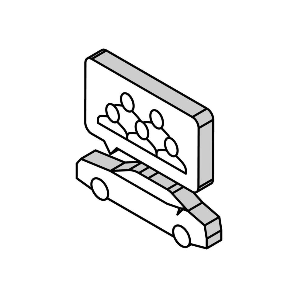 carpoolen milieu isometrische icoon vector illustratie