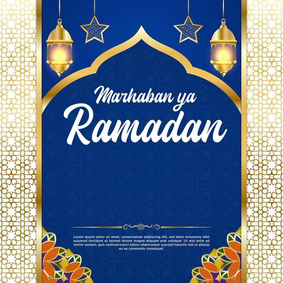 vector marhaban ja Ramadan sociaal media post sjabloon