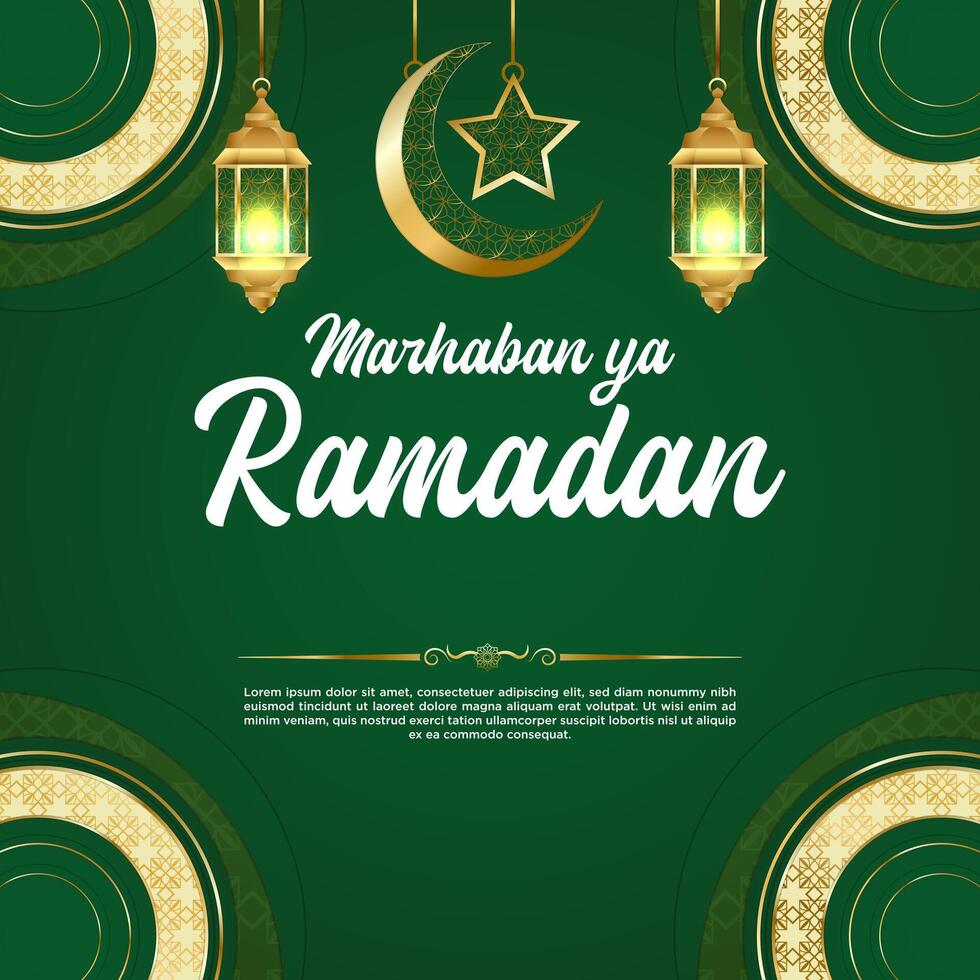 vector groen luxe Ramadan kareem sociaal media post sjabloon