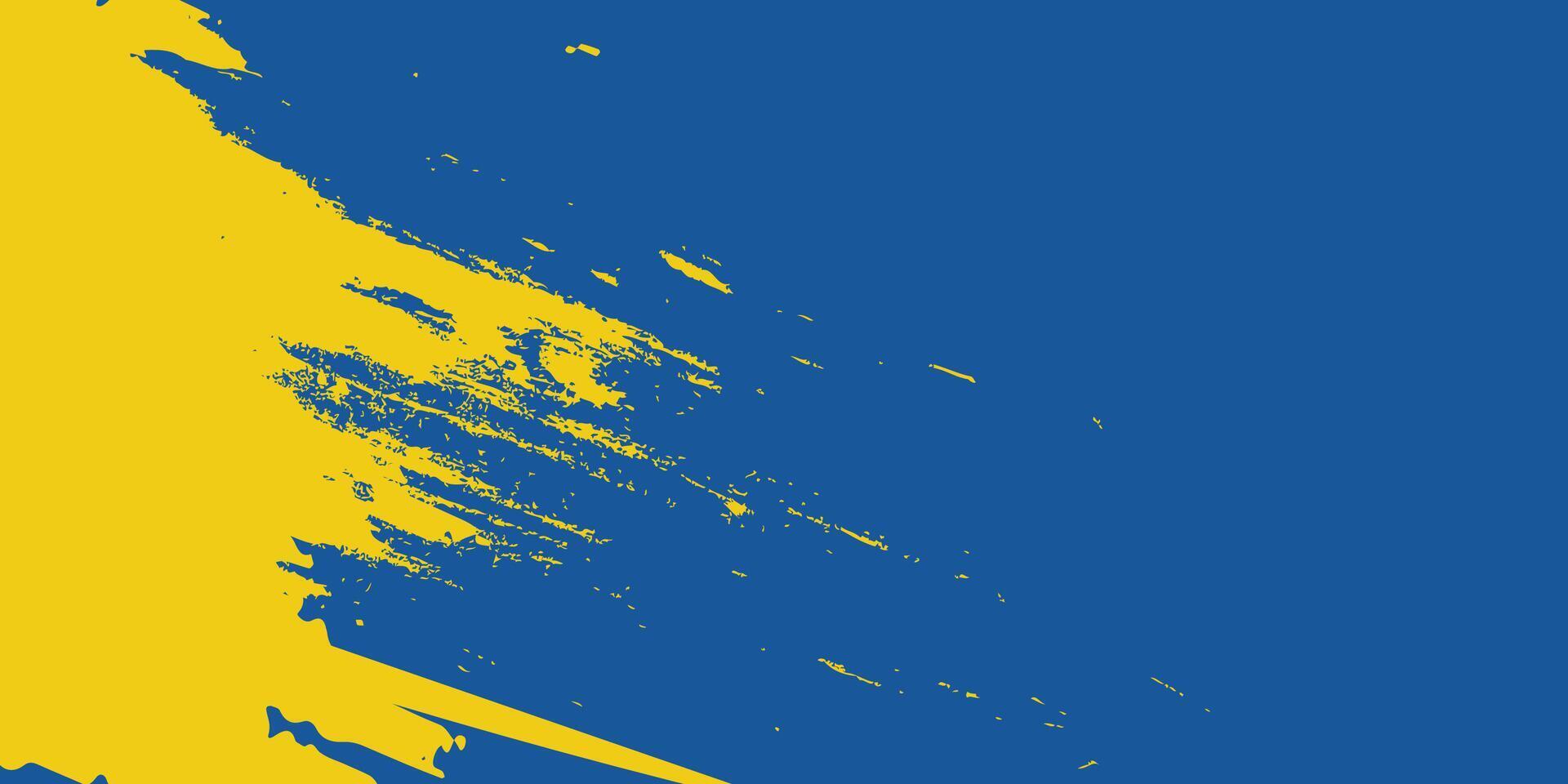 abstract blauw en geel borstel achtergrond, vrij vector