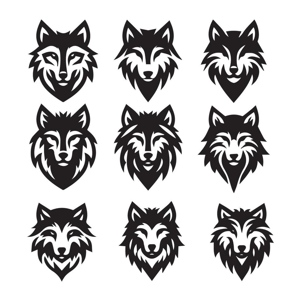 wolf hoofd illustratie logo ontwerp. wolf mascotte vector