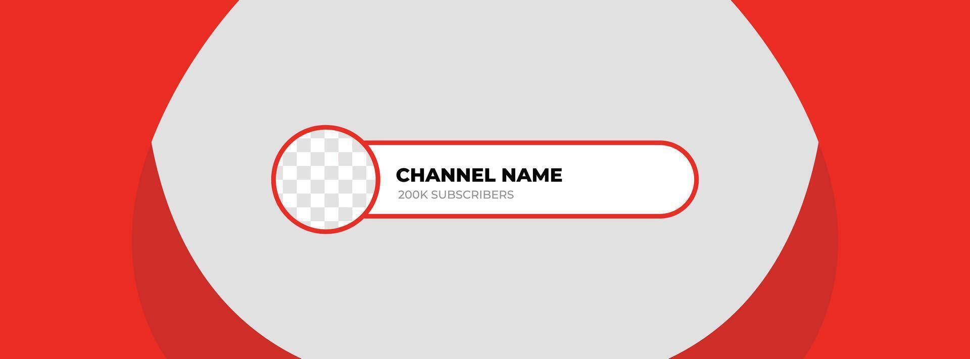 youtube kanaal naam lager derde. rood uitzending banier voor kanaal youtube vector