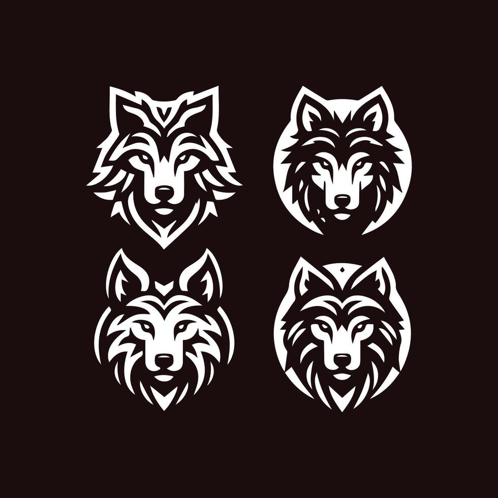 wolf hoofd illustratie logo ontwerp. wolf mascotte vector