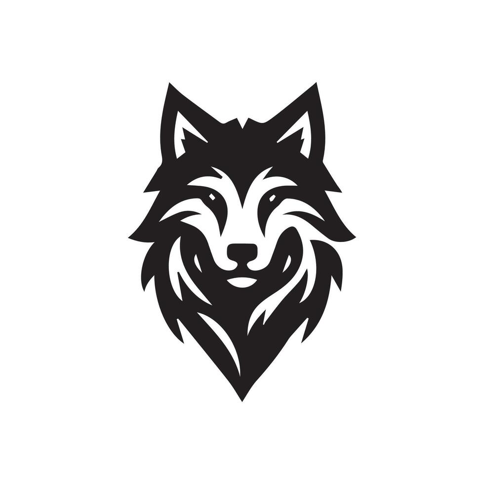 wolf hoofd illustratie logo ontwerp. wolf mascotte vector