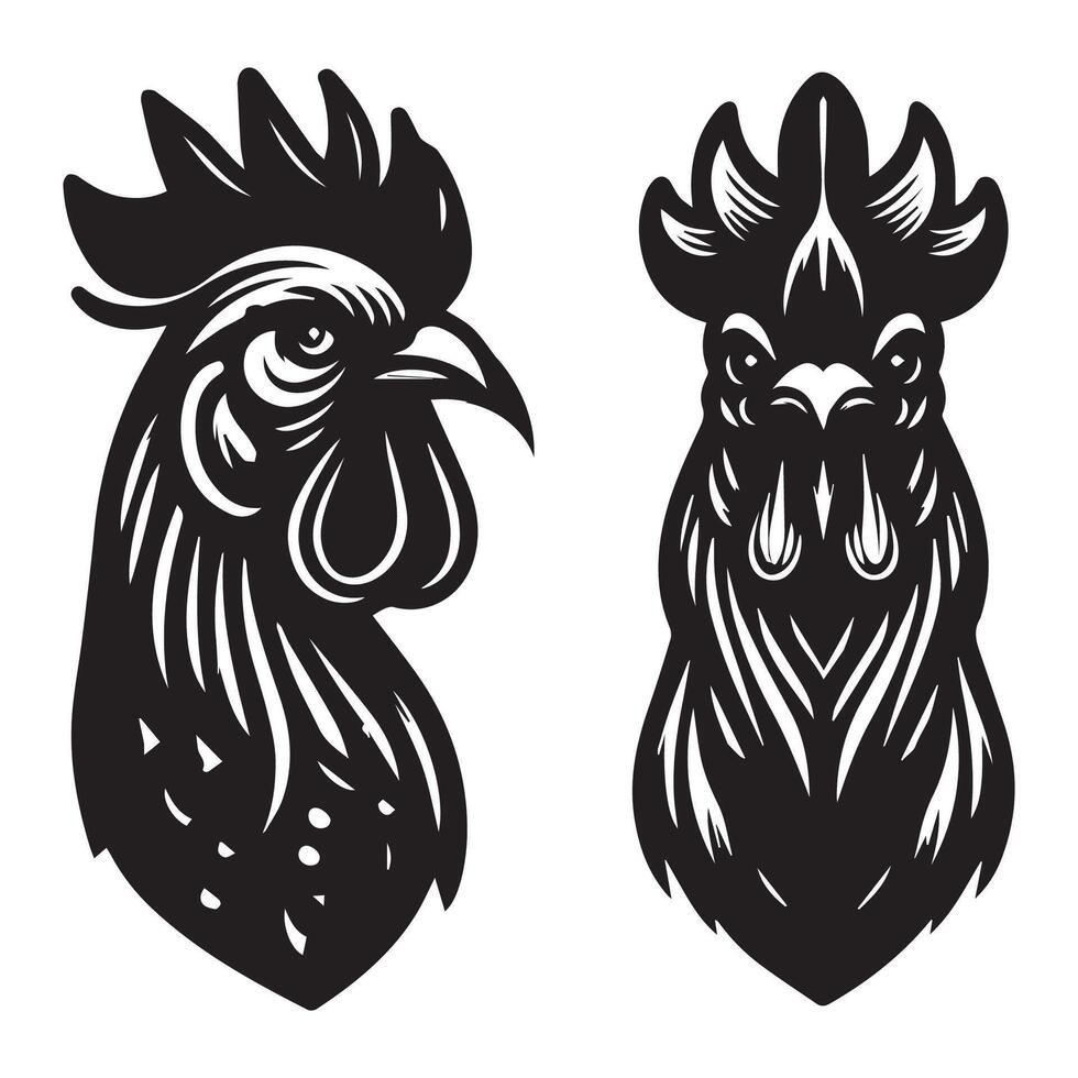 kip hoofd logo ontwerp sjabloon, kip haan symbool vector