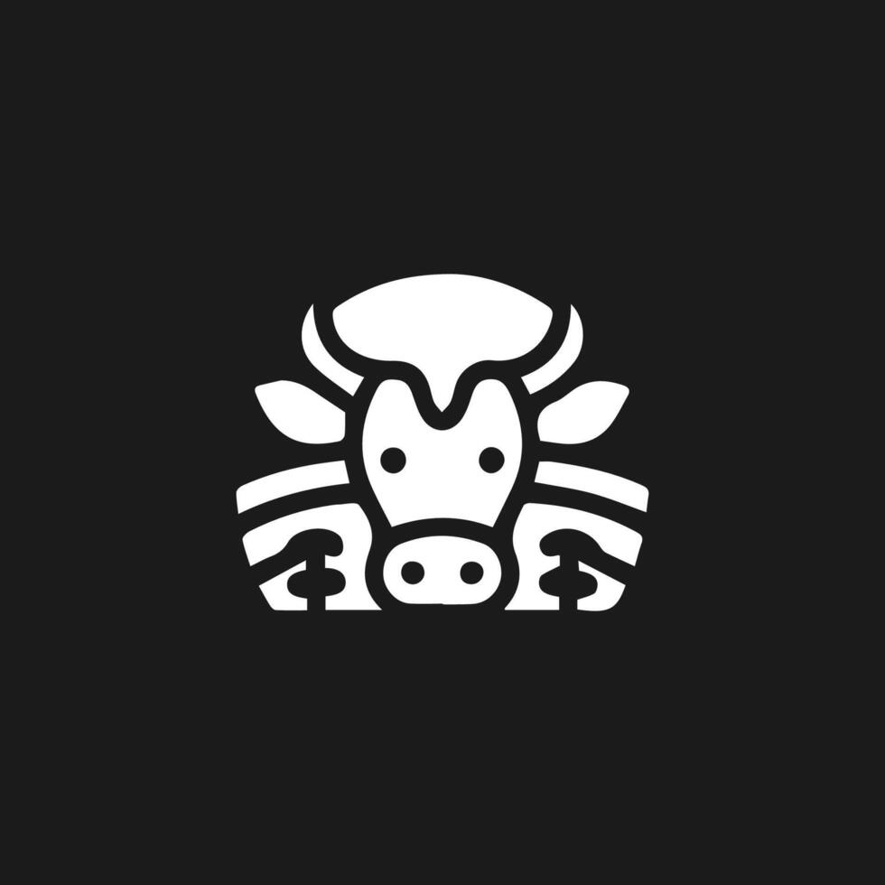 abstract koe of stier logo ontwerp. creatief steak, vlees of melk icoon symbool. vector