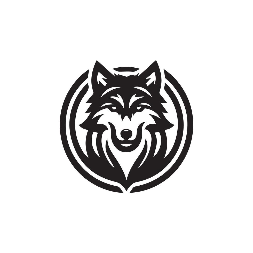 wolf hoofd illustratie logo ontwerp. wolf mascotte vector