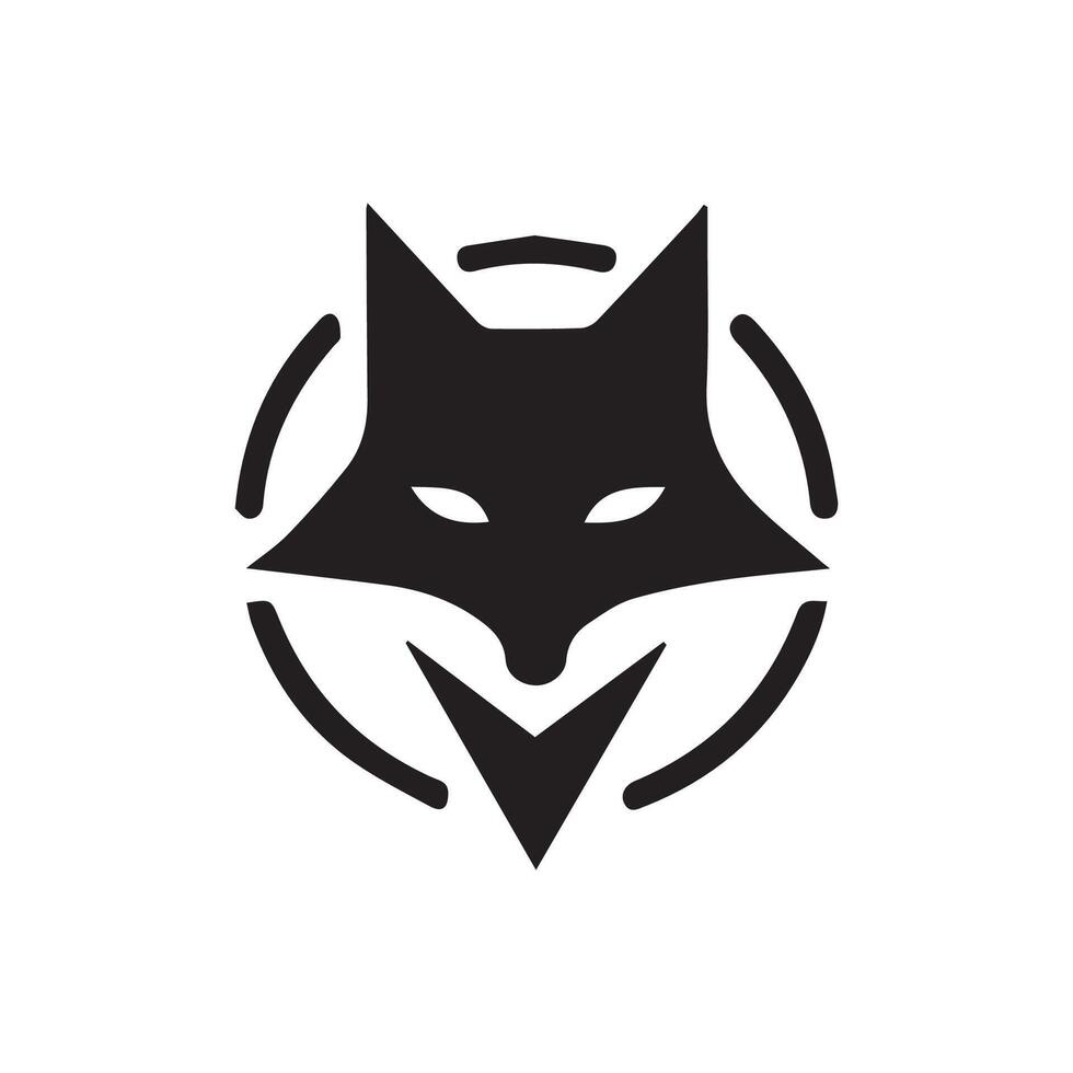 vos hoofd mascotte logo, vos icoon. vlak vector illustratie.