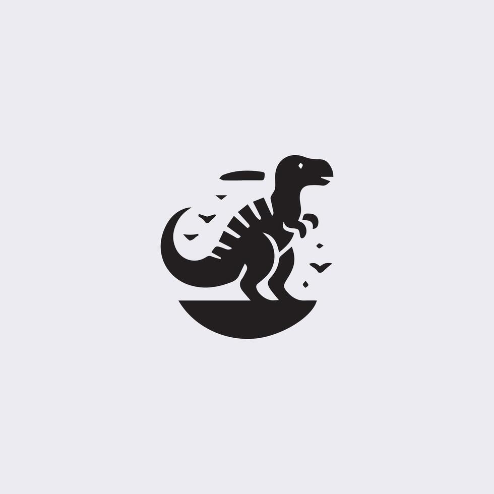 zwart dinosaurus silhouetten, dinosaurus logo icoon vector