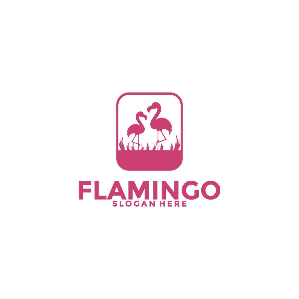 flamingo vogel logo concept, elegant flamingo logo vector sjabloon