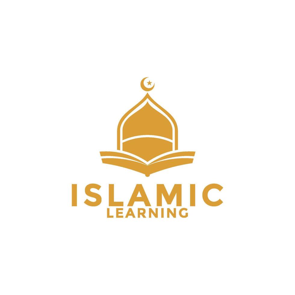 moslim leren logo, Islam aan het leren logo sjabloon, Islamitisch media vector illustratie