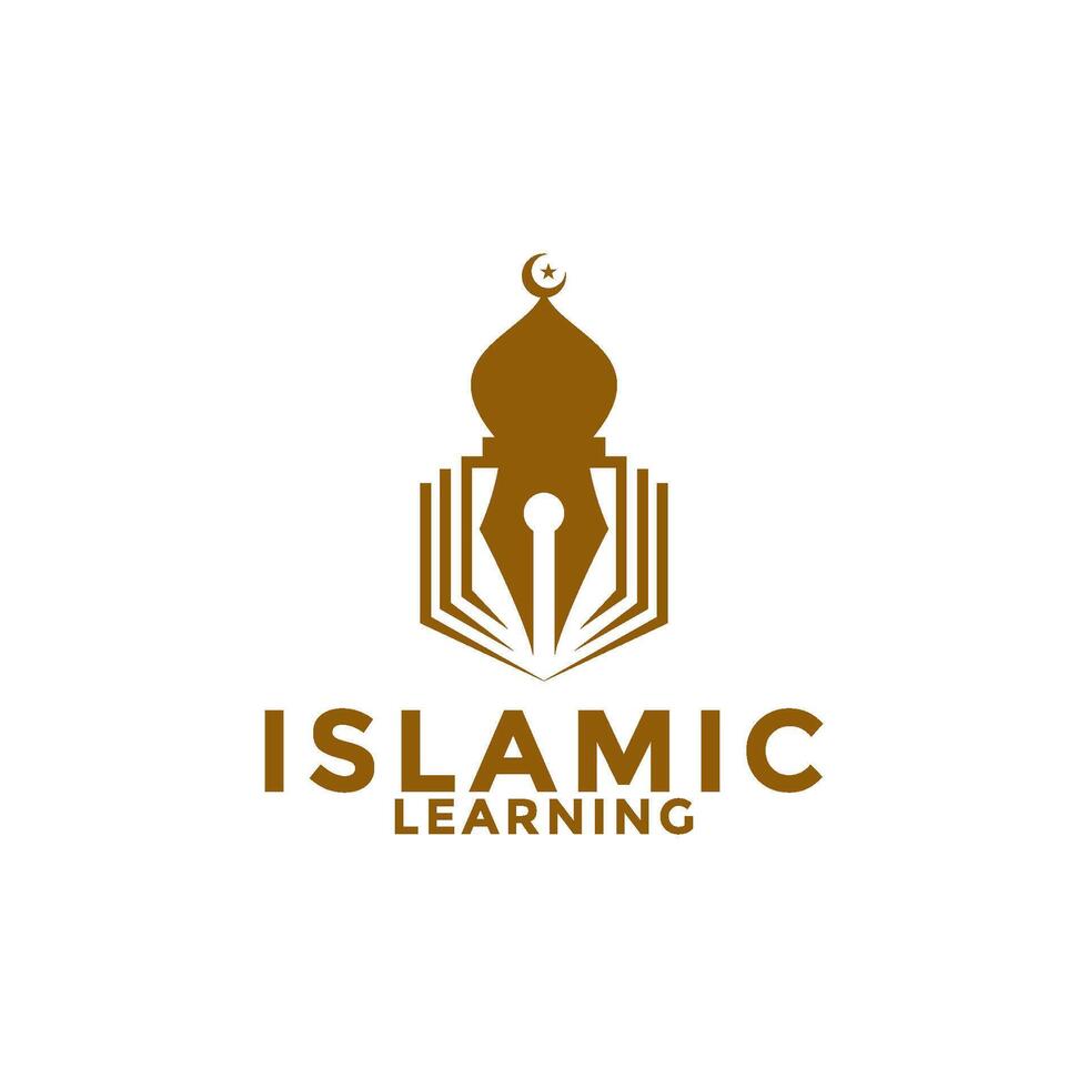 moslim leren logo, Islam aan het leren logo sjabloon, Islamitisch media vector illustratie