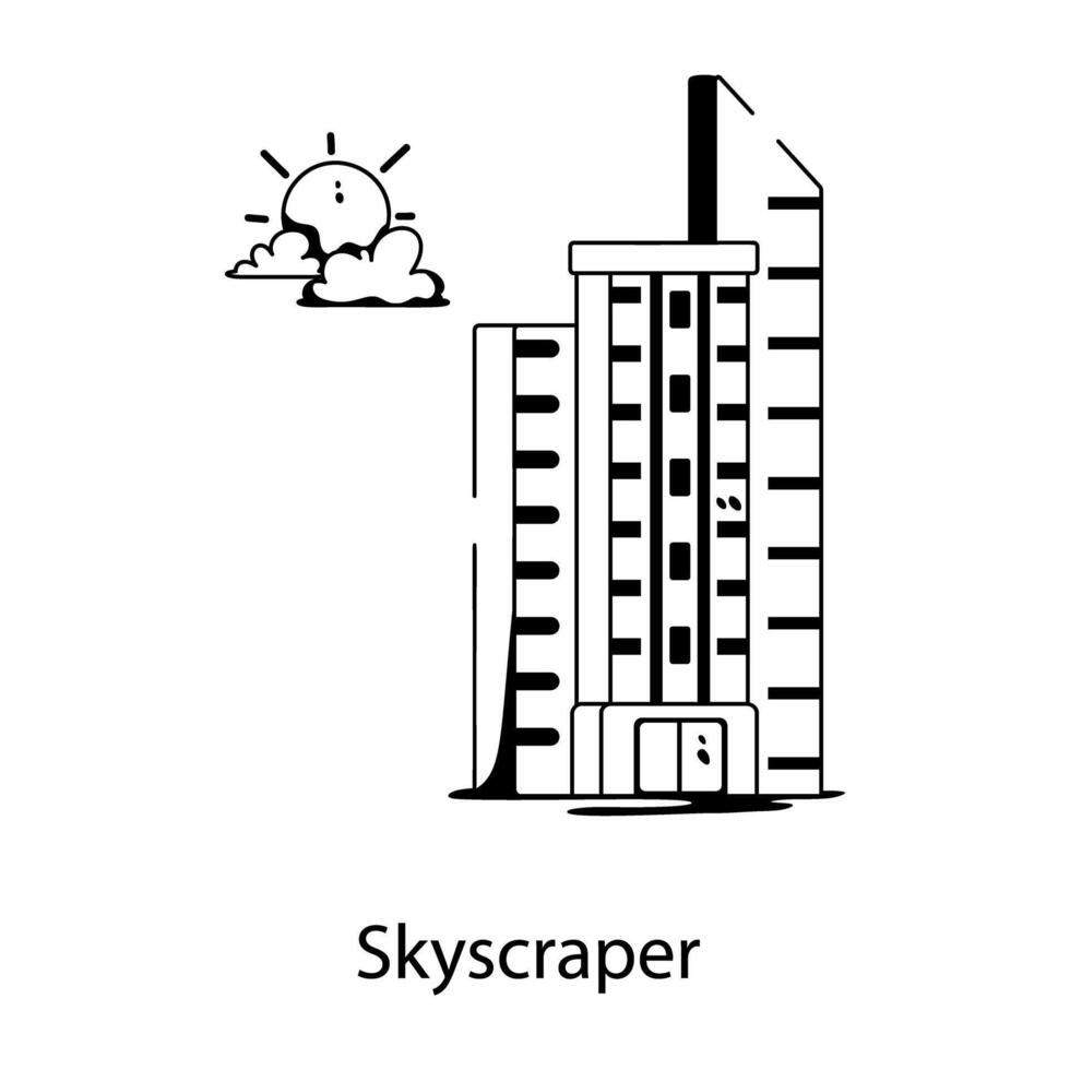 trendy wolkenkrabberconcepten vector