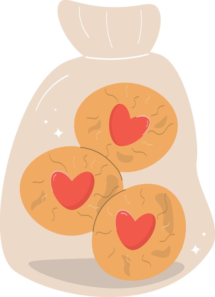 koekjes vector clip art, koekjes met hart, schattig populair koekjes