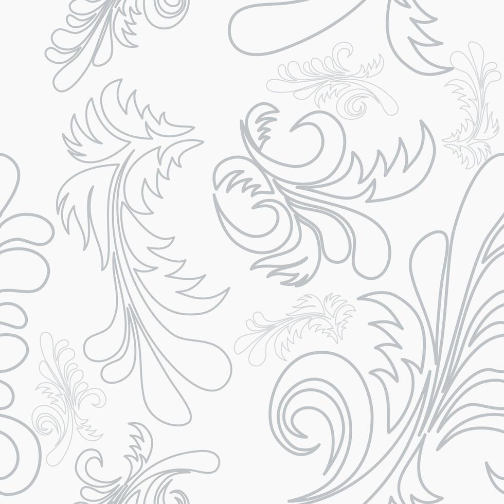 bewerkbare vector van schets stijl grijs abstract bloemen element illustratie naadloos patroon voor creëren achtergrond en decoratief element