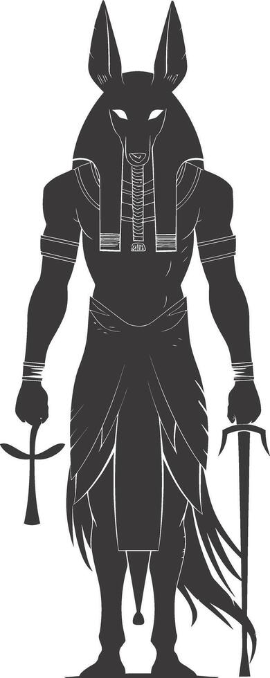 silhouet Anubis de Egypte mythisch schepsel zwart kleur enkel en alleen vector