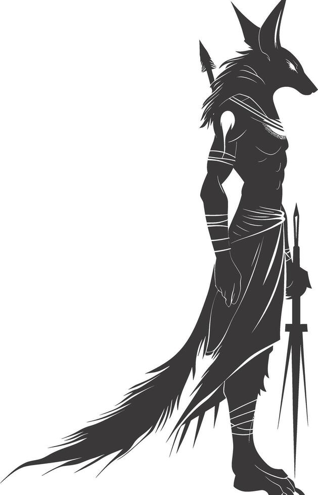 silhouet Anubis de Egypte mythisch schepsel zwart kleur enkel en alleen vector